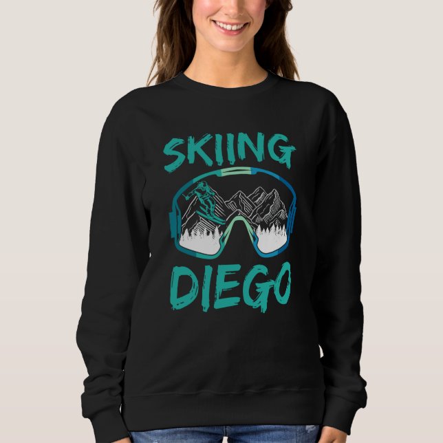 Camiseta Skiing Diego Hobby Skier Ski Winter Sports (Frente)
