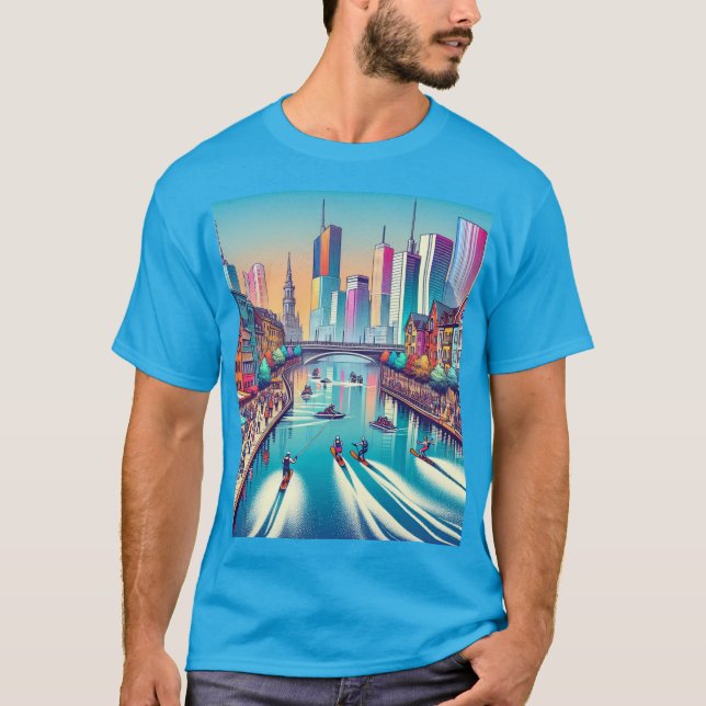 Camiseta Skiing in the city (Frente)