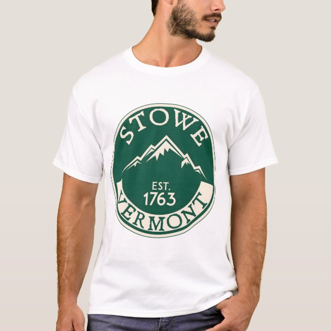 Camiseta SKIING STOWE VERMONT SKI MOUNTAINS SNOWBOARD � Spi (Frente)