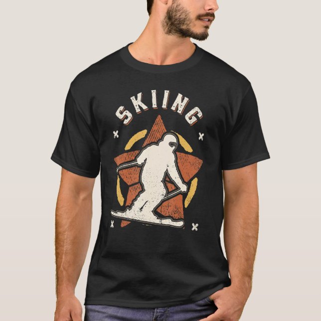 Camiseta Skiing Vintage Retro Classic Sport (Frente)