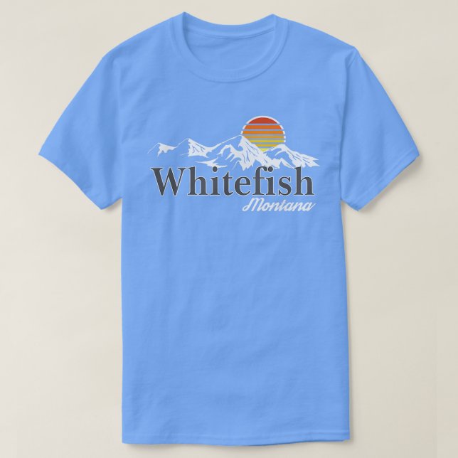 Camiseta Skiing Whitefish Montana Mountain Lover  (Frente do Design)