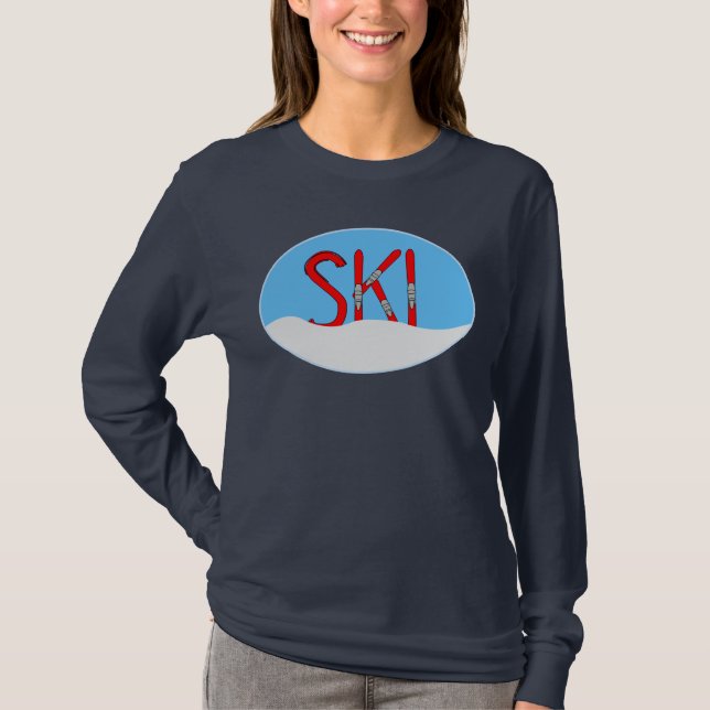 Camiseta Skis Snow Oval (Frente)