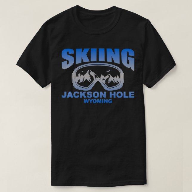 Camiseta Skiting Goggles Jackson Hole Wyoming (Frente do Design)