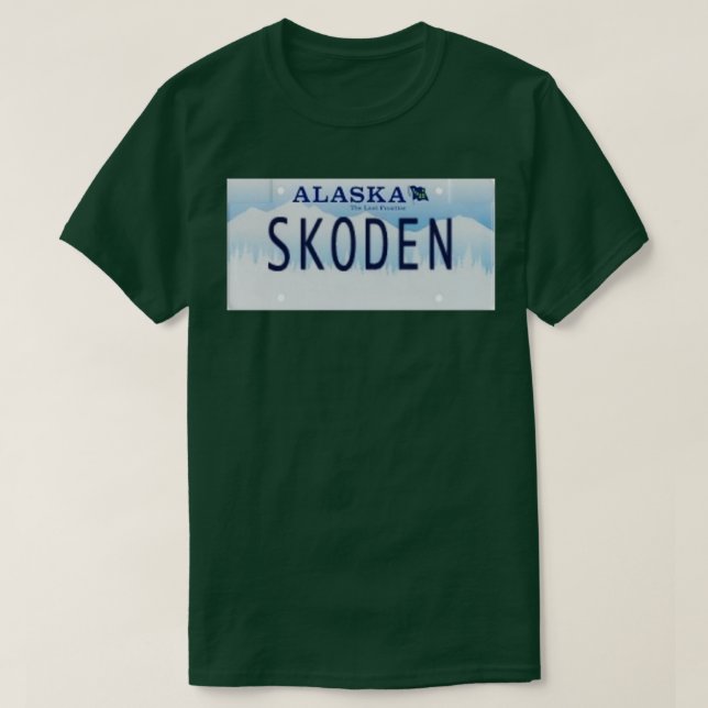 Camiseta SKODEN Alaska License Plate  (Frente do Design)