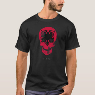 Camiseta Skull Albanian Flag Albanian Pride