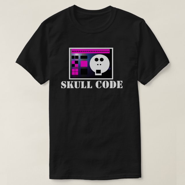 Camiseta Skull Code V4: Skullnskin Graphics Tee By J.H.T. (Frente do Design)
