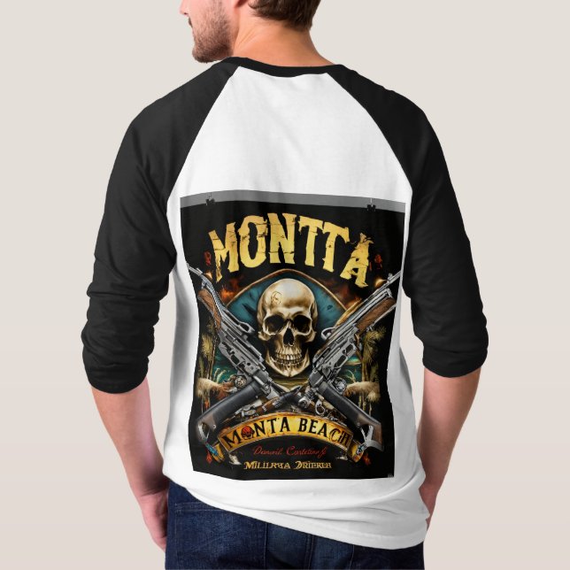 Camiseta Skull & Crossbones Rock Banda Tee (Verso)