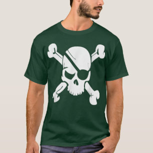 Camiseta Skull Crossbones Skeleton Pirate Legal Logotipo Pi