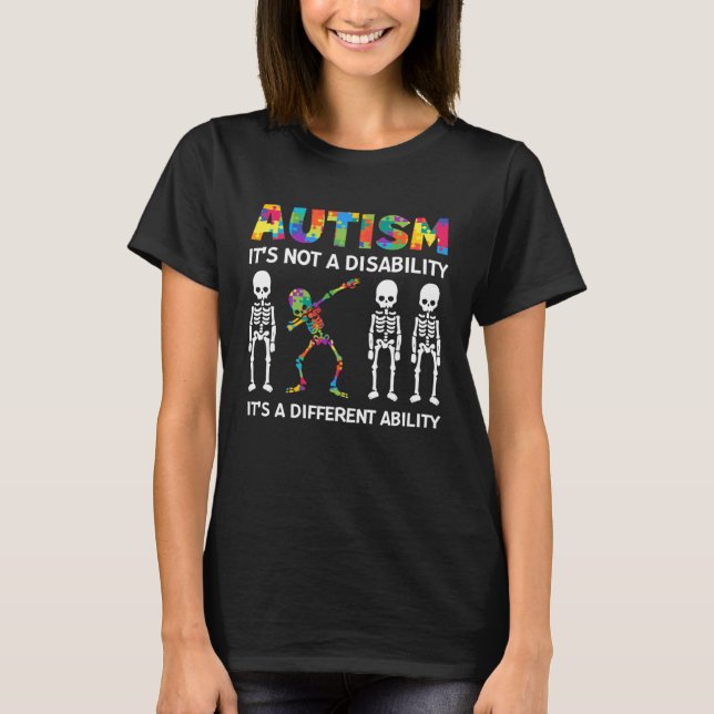 Camiseta Skull Dance  Autism Awareness For Mom Dad Kids Aut (Frente)