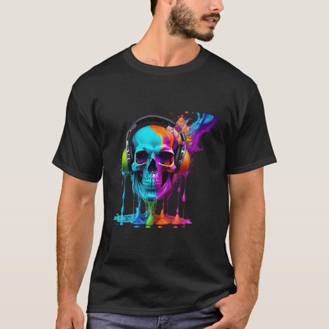 Camiseta Skull do Auscultadores (Frente)