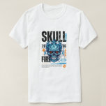 Camiseta Skull fire<br><div class="desc">The design typically features a detailed skull illustration placed at the center of the T-shirt. The skull may appear realistic,  stylized,  or cartoon-like depending on the artistic style. Surrounding or emerging from the skull are dynamic flames,  often flowing upward to create a sense of motion and power.</div>