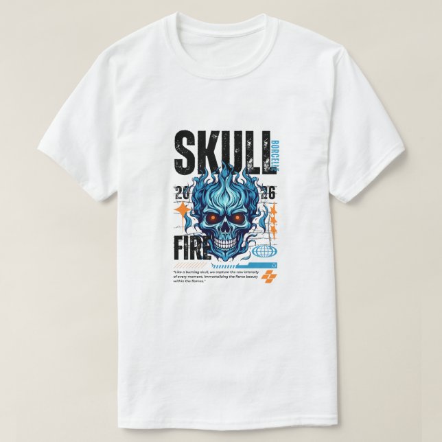 Camiseta Skull fire (Frente do Design)