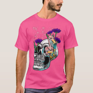 Camiseta Skull Flamingo Purple Daisy Rave Techno Music Edm