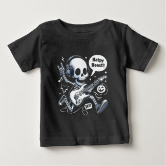 Camiseta Skull Guitar Halloween Rocker Encantado Música Tee