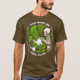 Camiseta Skull Halloween Você Me Faz Sentir Vivo Presente P