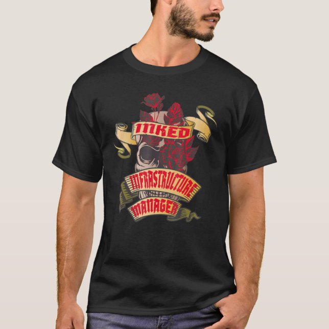 Camiseta Skull Inked & Rosa vermelha do Infrastructure Mana (Frente)