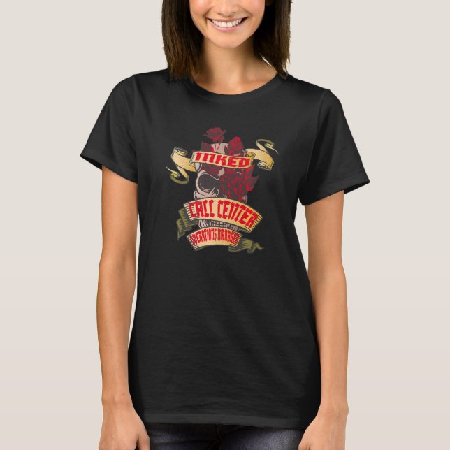 Camiseta Skull & Rosas Inclusos do Call Center Operations M (Frente)