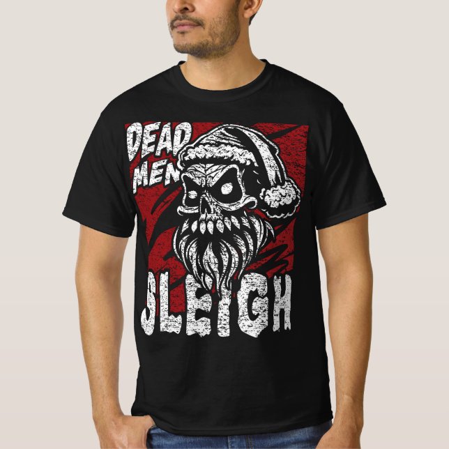 Camiseta Skull Santa Claus Morto Men Sleigh (Frente)