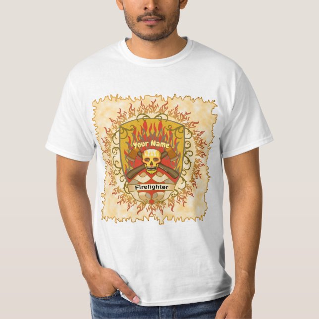 Camiseta Skull Shield Firefighter (Frente)