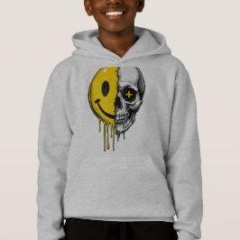 Camiseta Skull Smiley Drip Hoodie – Street Art Bold Desig