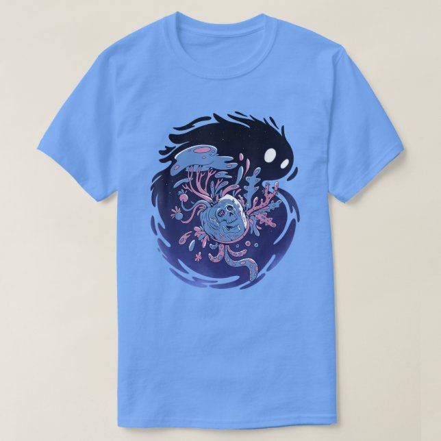 Camiseta Skull Space Monster Floral Creatures Fantasy T-Shi (Frente do Design)