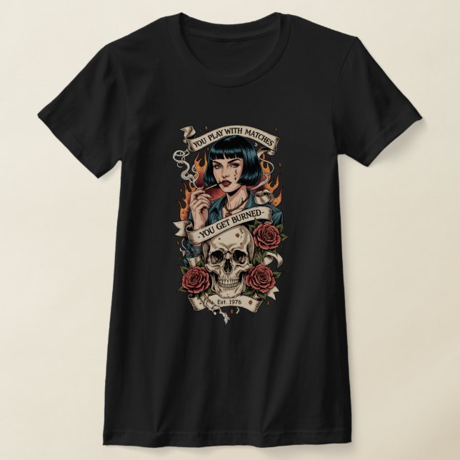 Camiseta Skull Tattoo Vintage Americana (Postura )