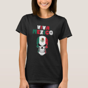 Camiseta Skull Viva Mexico Pride Independence Day Mexican F