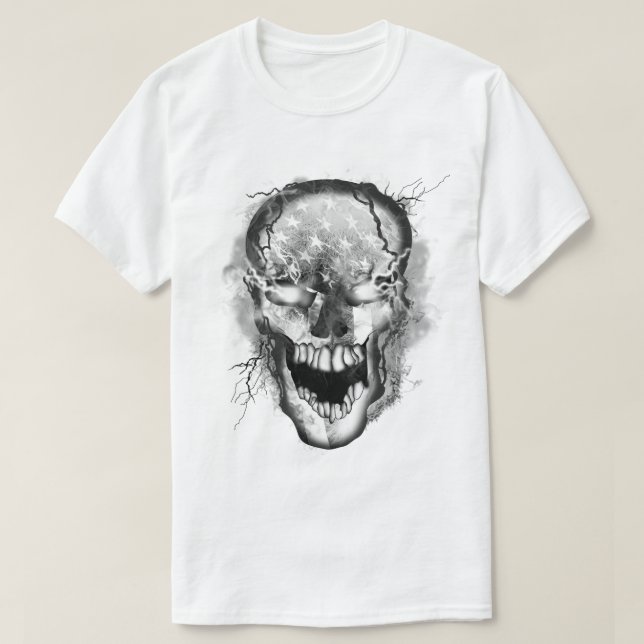 Camiseta Skull Warrior EUA (Frente do Design)