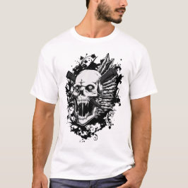 Camiseta Skull Warrior T-Shirt Esqueleto Gótico