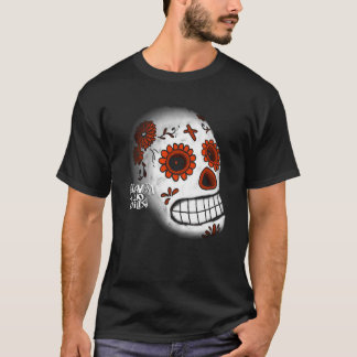 Camiseta Skull white and flowes