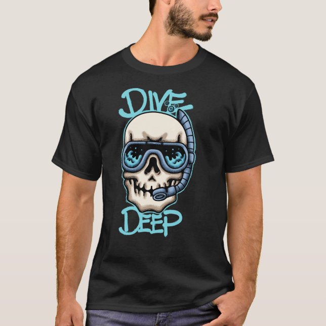 Camiseta Skull with Dive Gear streetwear  (Frente)