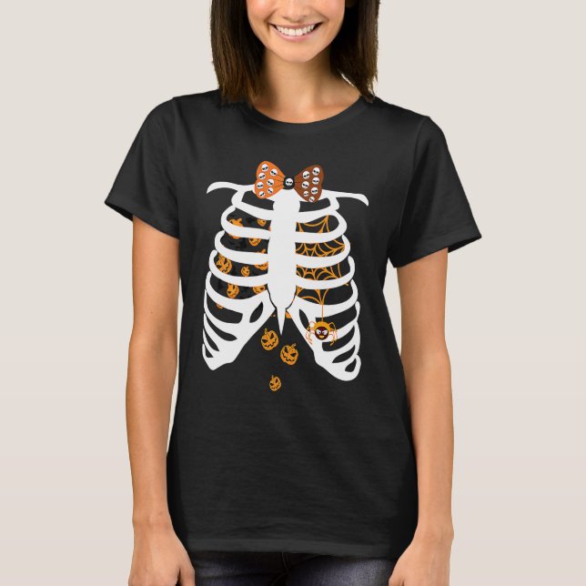 Camiseta Skulls Bow Tie Skeleton Xray Rib Cage  Kids Adults (Frente)