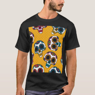Camiseta Skulls: estilo latino-americano antigo.