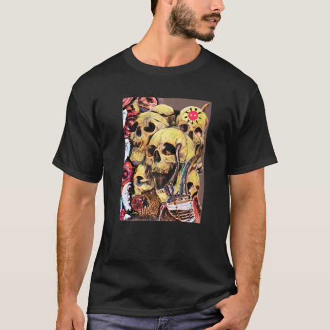 Camiseta Skulls Rosas Ladybug Bong & Bones Men Women (Frente)