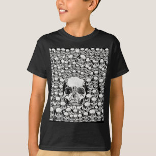 CAMISETA SKULLS WALL MEATH MORTO SKELETON BLACK WHITE