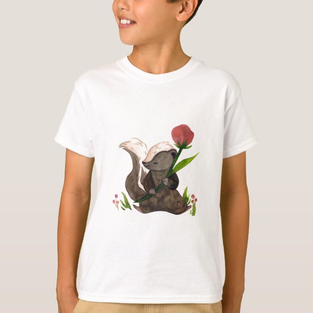 Camiseta Skunk Chic: Mal-Cabeça Monocromática (Frente)