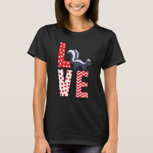 Camiseta Skunk Dia de os namorados Love Namorados Cute Hear