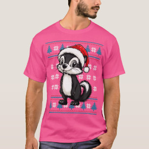 Camiseta Skunk Santa Hat Ugly Christmas Skunk Lovers Holida