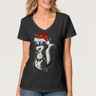 Camiseta Skunks Amante de os animais Xmas Santa Hat Skunks