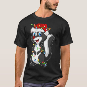 Camiseta Skunks Amante de os animais Xmas Santa Hat Skunks 