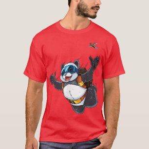 Camiseta Sky Diving Panda Bear - Perigo em busca de adrenal