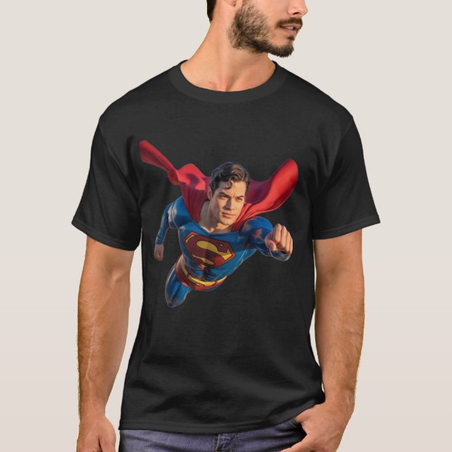 Camiseta Sky Guardian – Modern Superhero Flying  (Frente)