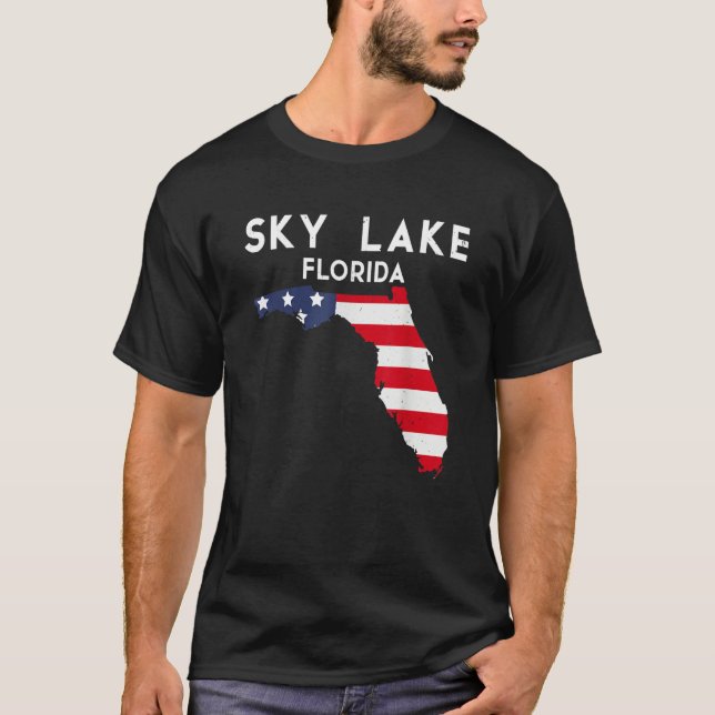 Camiseta Sky Lake Florida USA State America Travel Floridia (Frente)