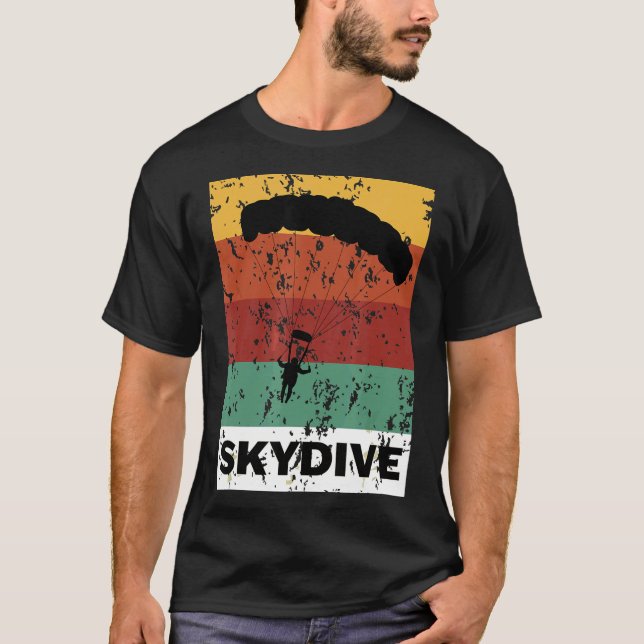 Camiseta Skydive In Retro Colors Para Instrutor de (Frente)