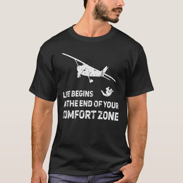 Camiseta Skydive Skydiving Skydiver Parachute Zona de Confo (Frente)