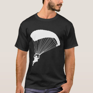 Camiseta Skydiver de Disparador Livre de Silhouette Parachu