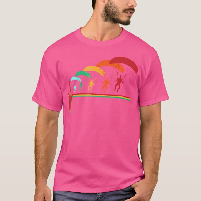 Camiseta Skydiver Heartbeat Cores Engraçados Skydiving (Frente)