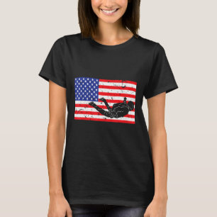 Camiseta Skydiving Americano Flag Americano Vintage Sky