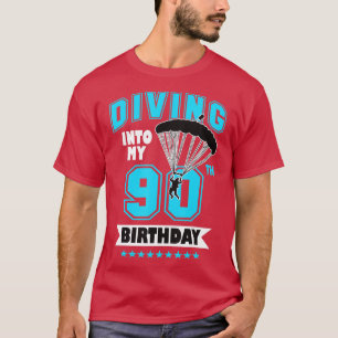 Camiseta Skydiving Birthday, 90 Anos Primeira Vez Skydivin