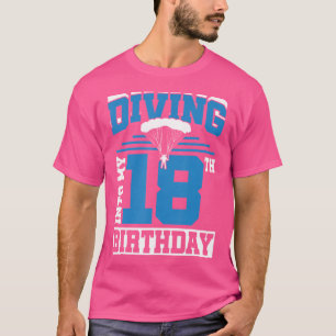Camiseta Skydiving Birthday Primeira Vez Skydiving 18º Nasc